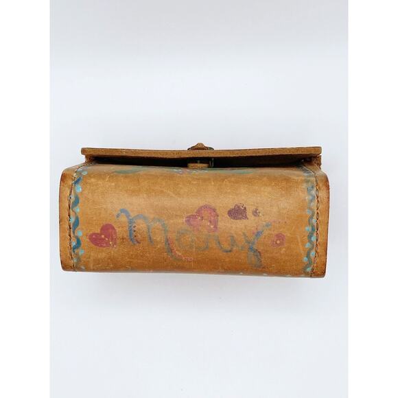 WWII 1942 E K 1943 Leather Tool Pouch Repurposed European Design Painted - Picture 4 of 15